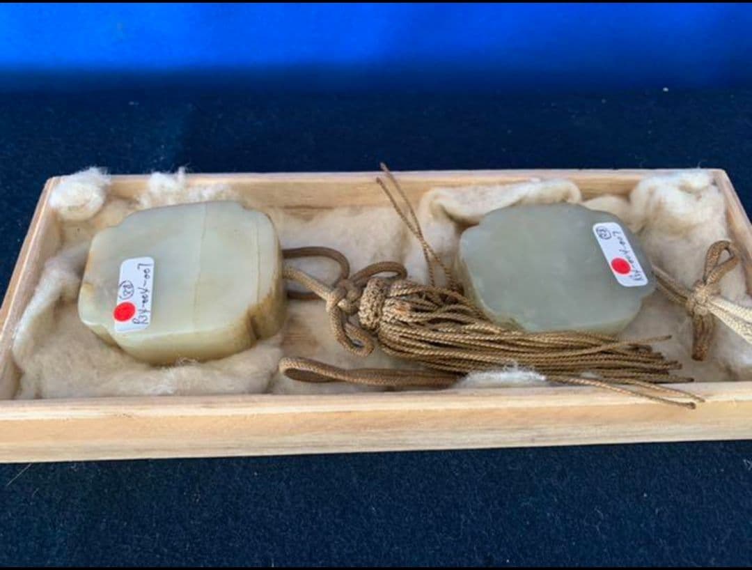 中国古美術/時代物/清 /白玉風鎮ペア