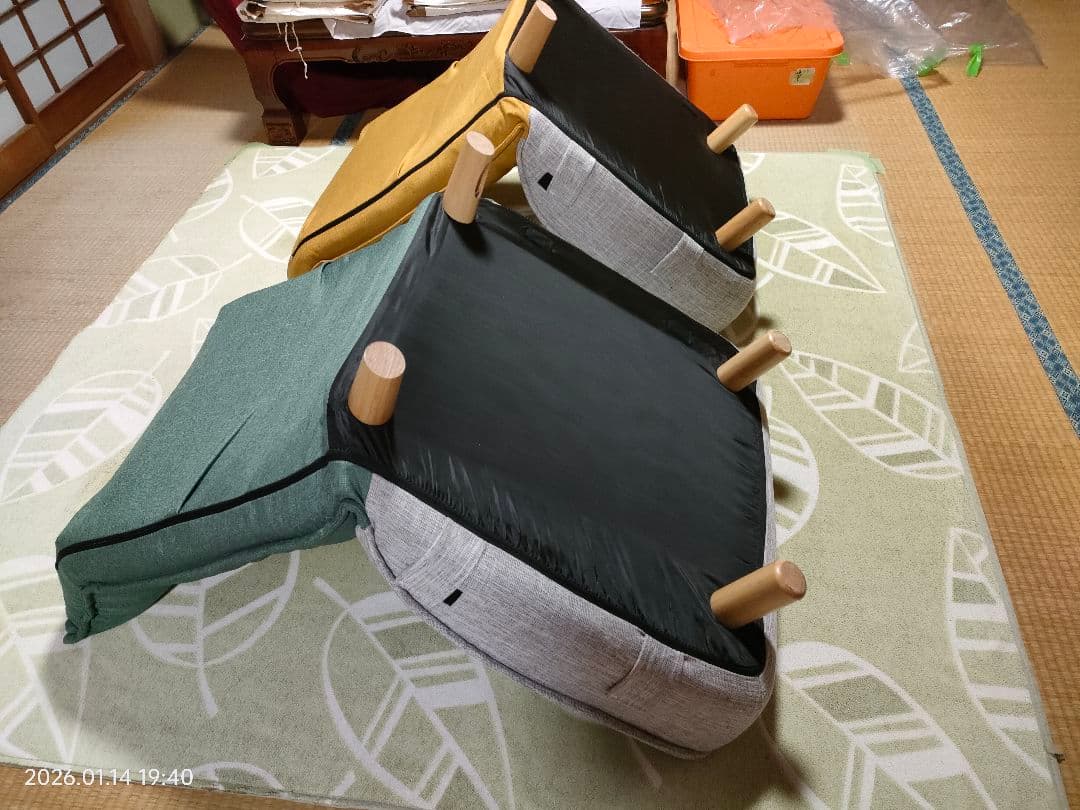 木脚付ソファ (コンフィ) リクライニングチェア　ハイバックソファ　直接引取希望