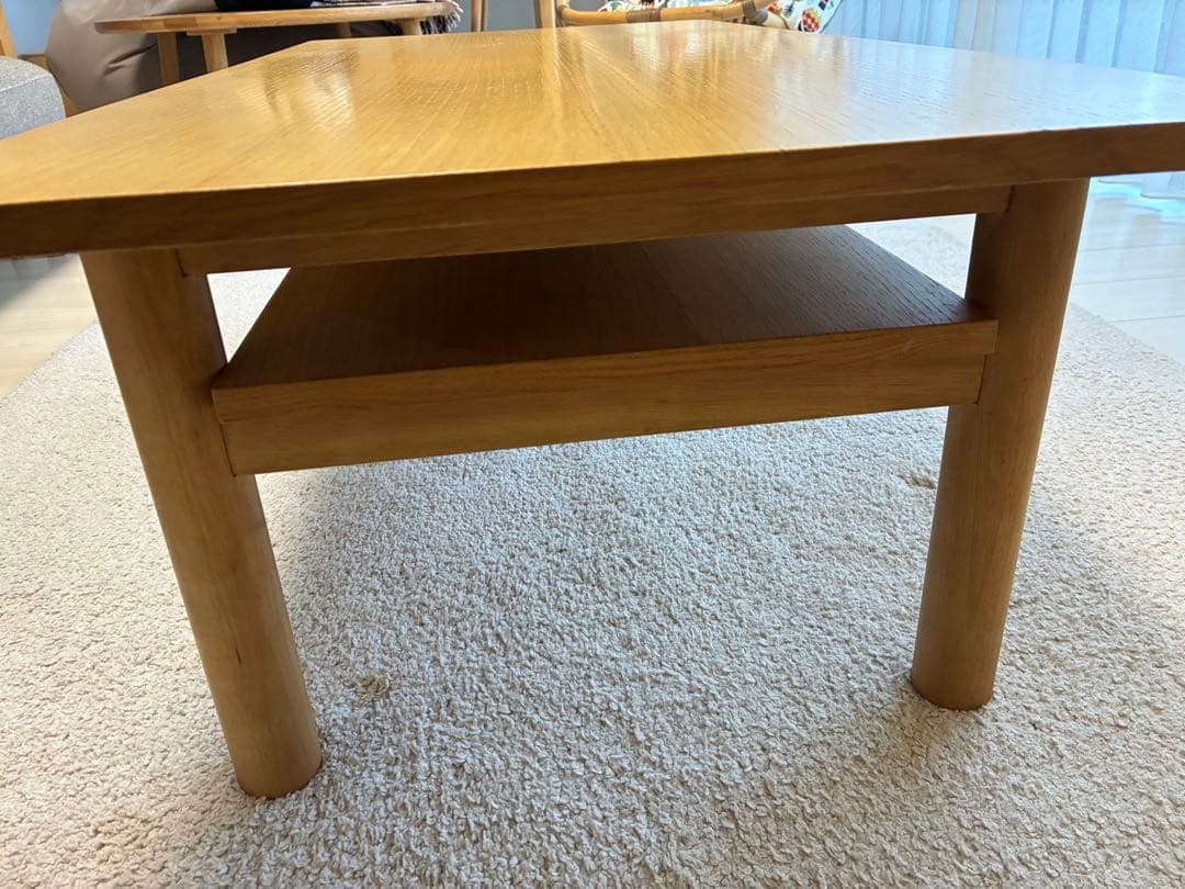 無印　木製　ローテーブル オーク材