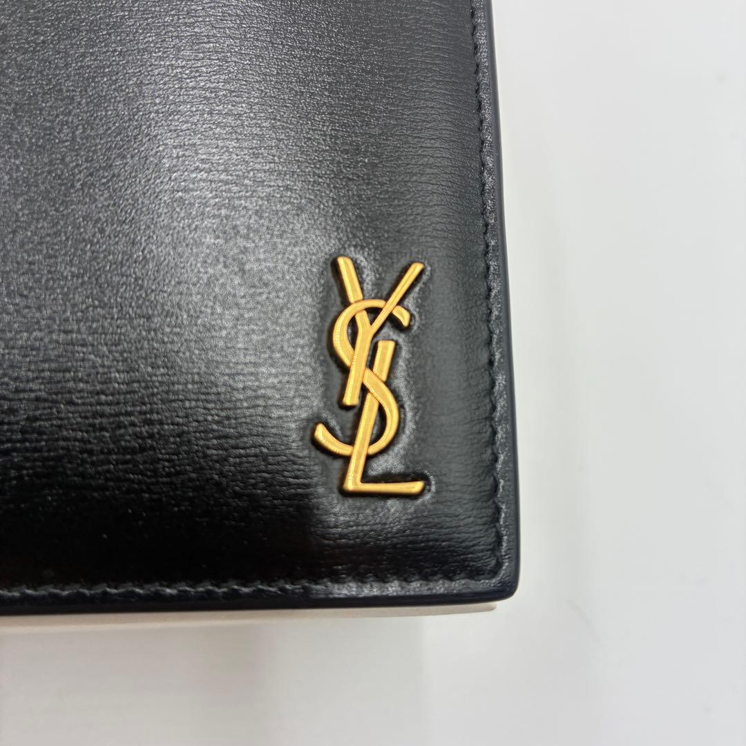 YSL ブラック 二つ折り財布 保存袋付き
