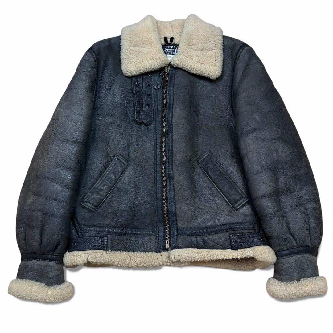 Schott ショット B-3 ムートンジャケット 黒 サイズ38