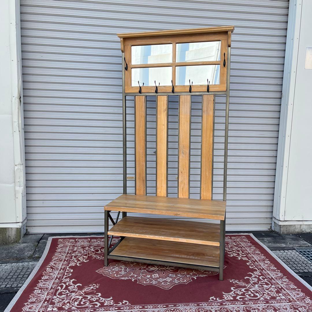 インダストリアル◼︎鉄アイアンフレーム ホールツリー ベンチ×コートハンガー