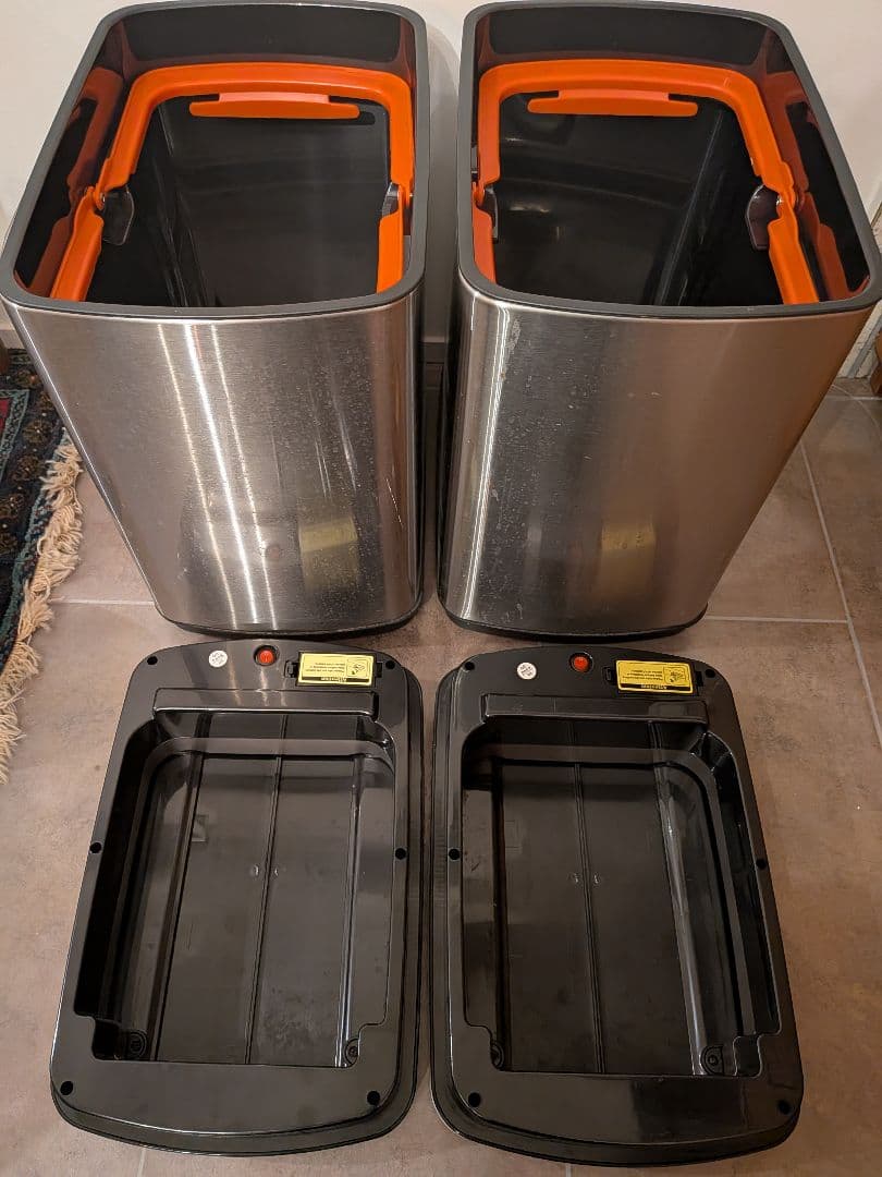 センサー式ステンレスごみ箱2個セット