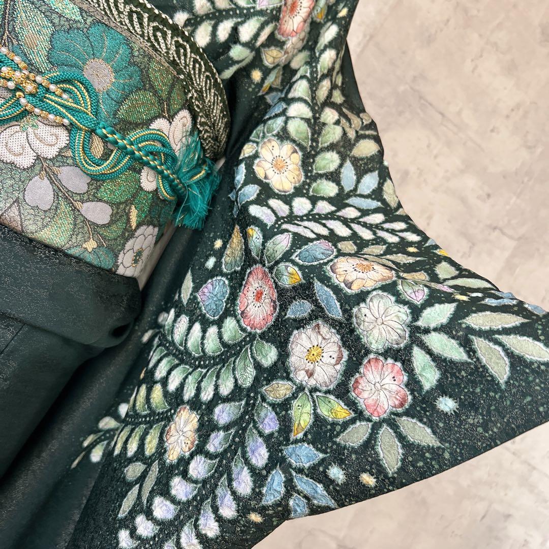 振袖　フルセット　辻が花　翠山工房　銀通し　豪華　本加工　華やか