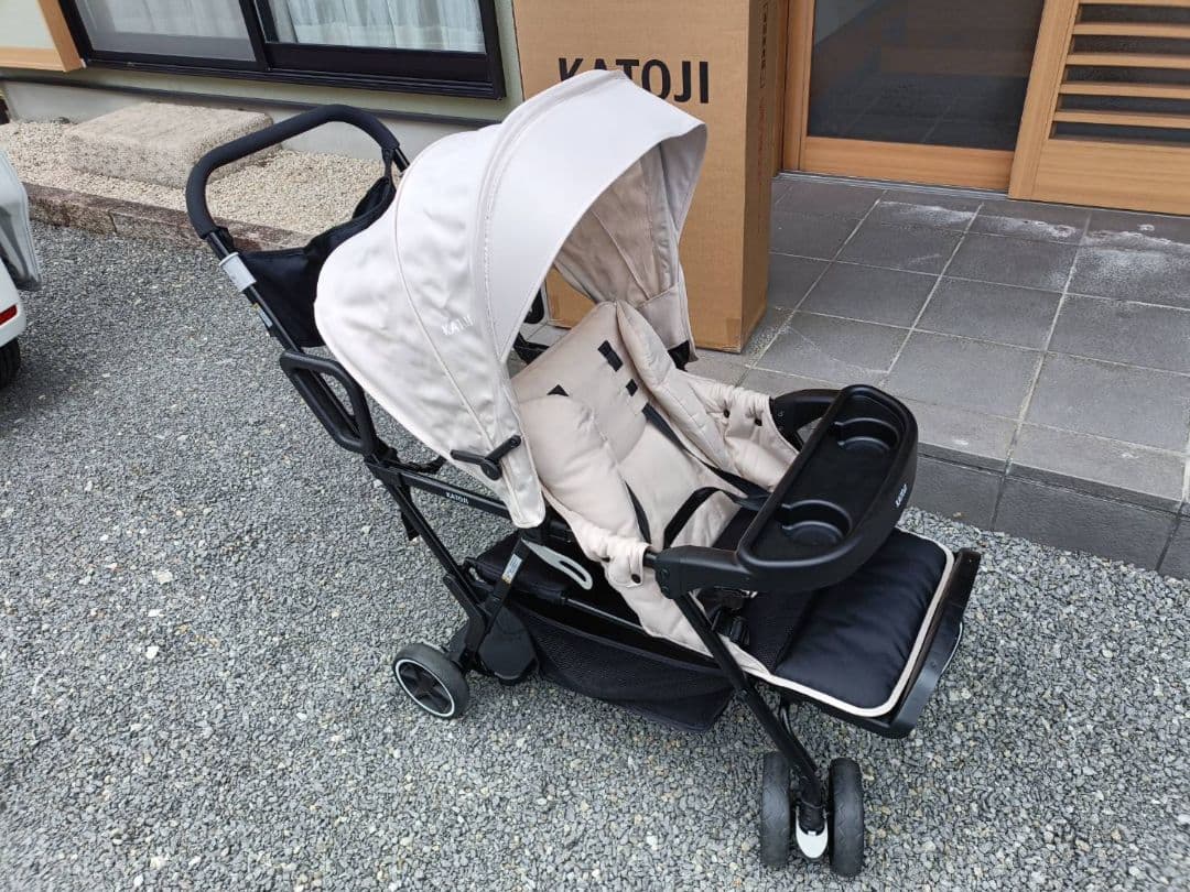 KATOJI カトージ　2人でゴー ベージュ 2人乗り用ベビーカー　リアシート付