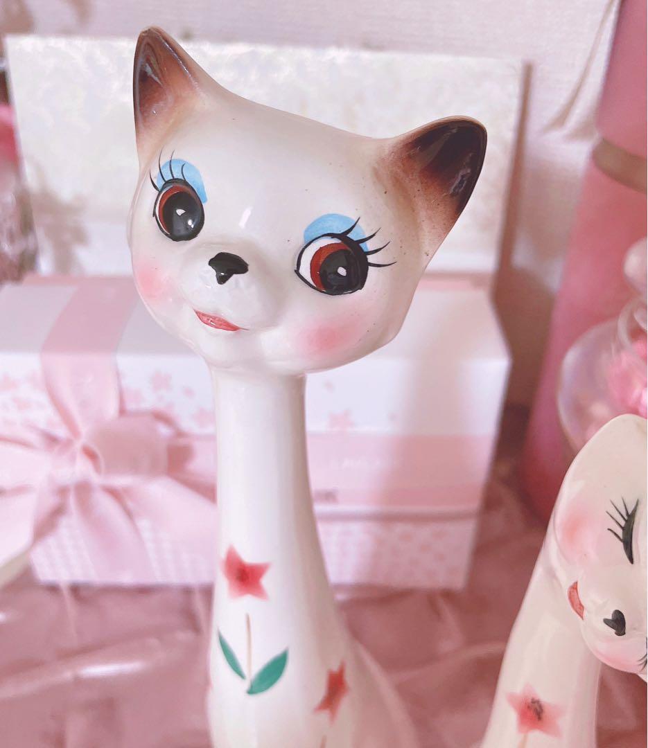 レア♡アンティーク♡シャム猫♡置物♡骨董品♡昭和レトロ♡インテリア♡陶器品♡