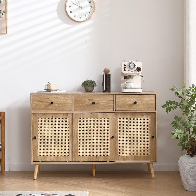 人気再入荷！サイドボード チェストラタン調　収納棚 整理タンス 北欧　収納 箪笥