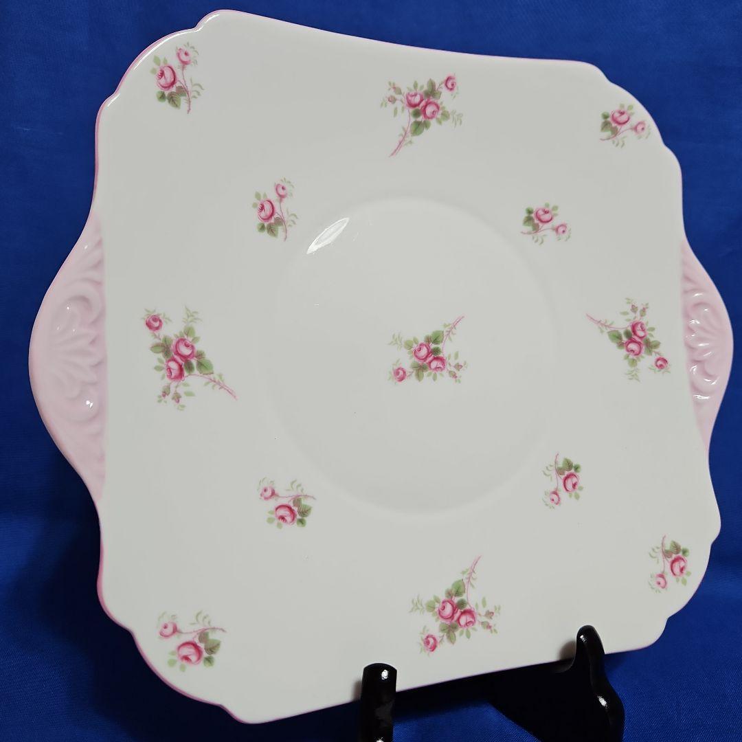 レア Shelley シェリー ブライダルローズ ケーキプレート ピンク