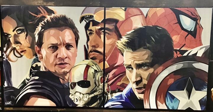 新品　シビルウォー  ポップアートパネル　大型　2枚組セット　展示品