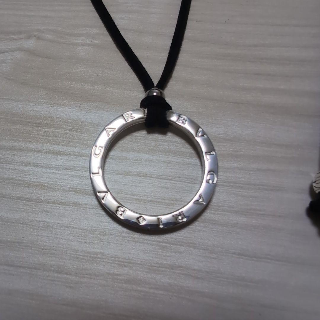 美品 BVLGARI ブルガリシルバー キーリング 新品チョーカー付きネックレス