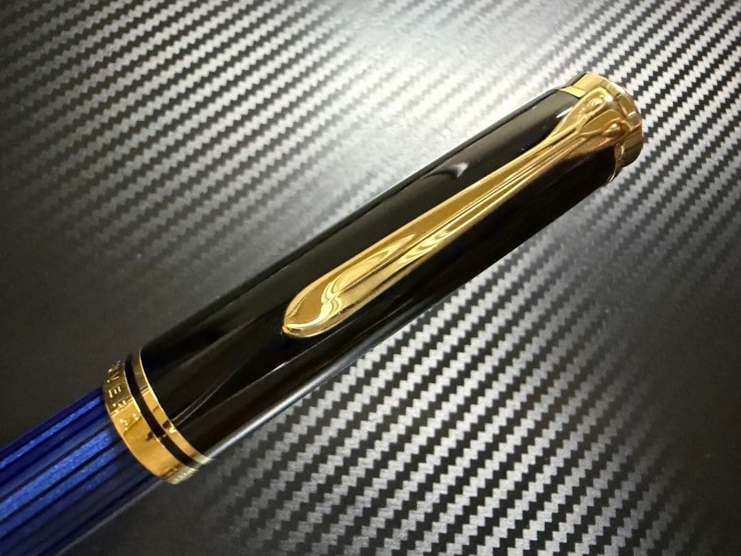 未使用に近い ペリカン スーベレーン M800 青縞 B 太字 万年筆