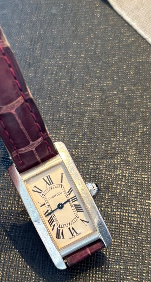 CartierカルティエタンクアメリカンSM WG腕時計 シルバー