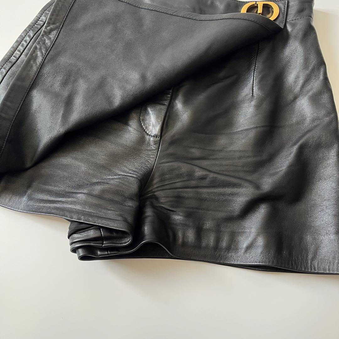 ディオール　スコート　CDバックル　ラムレザー　ブラック　38サイズ　キュロット