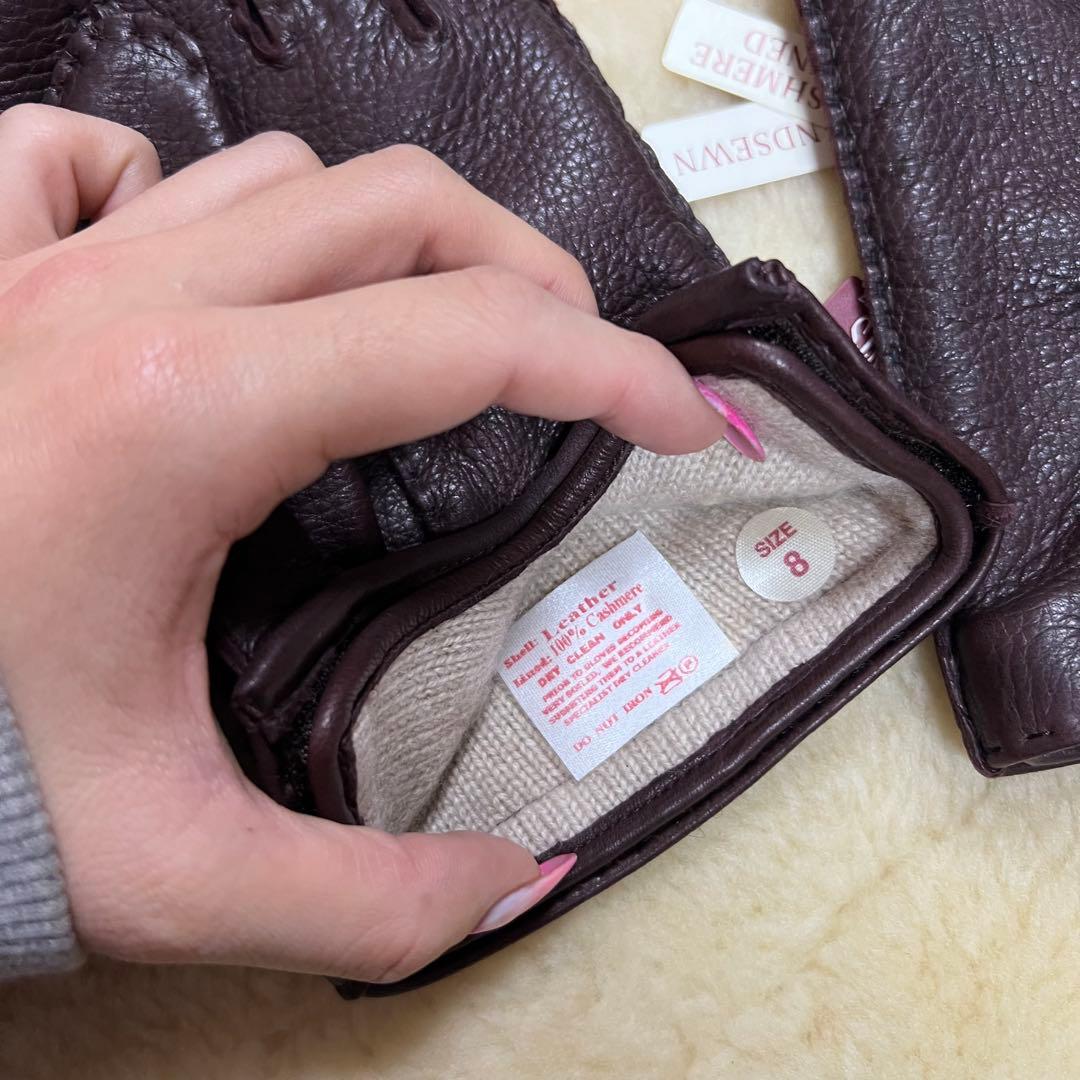 箱付き新品　DENTS カシミアインナーグローブ　8
