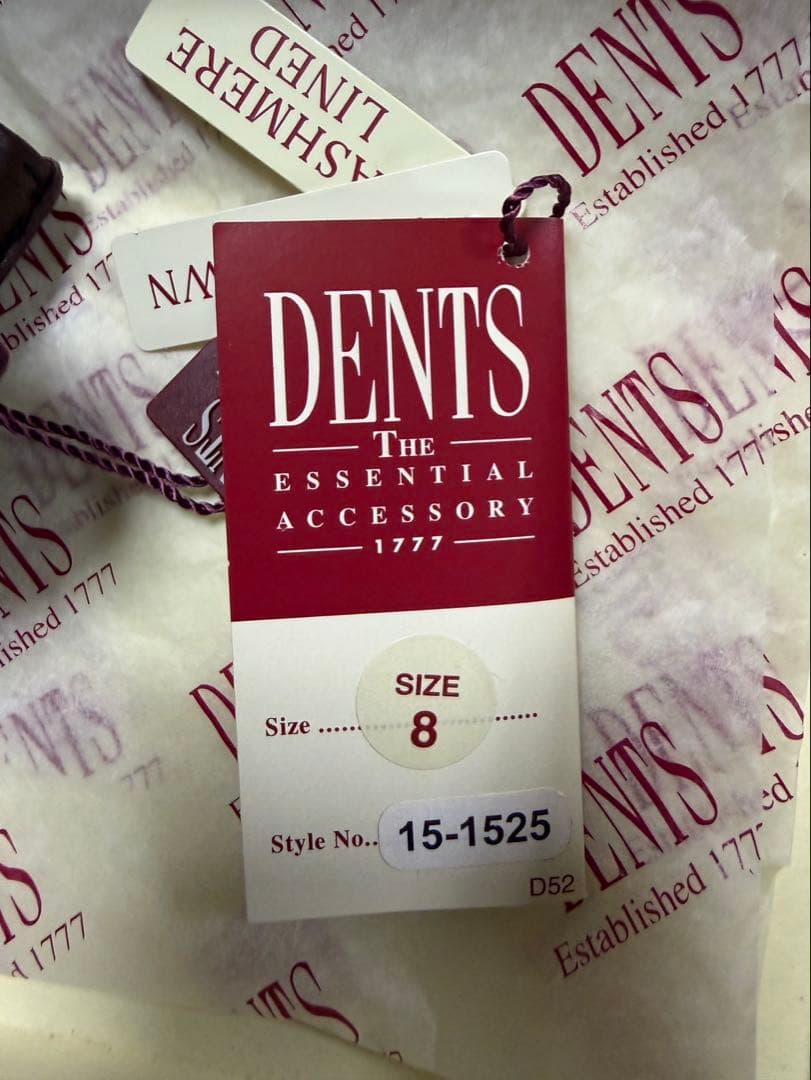 箱付き新品　DENTS カシミアインナーグローブ　8