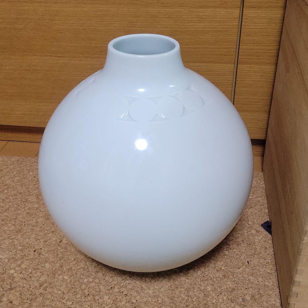 静風舍 副島微美子 大きめ白磁 花器/壺 作家物