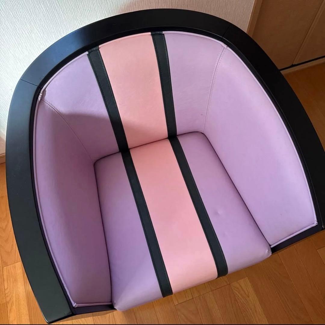 リエンダ　椅子 イス アームチェア ラウンジチェア 1Pストライプデザイン