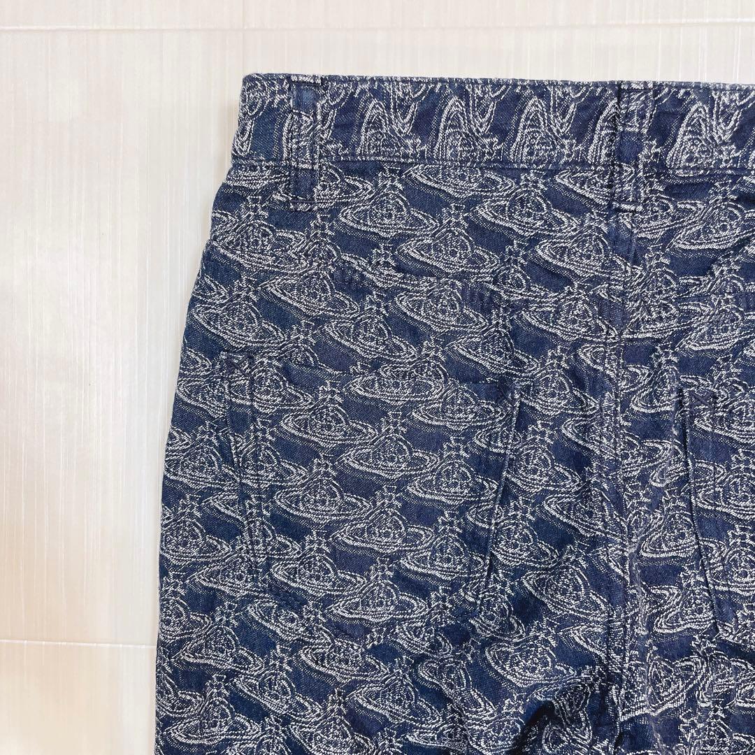 美品✨ Vivienne Westwood インディゴ デニムパンツ オーブ柄