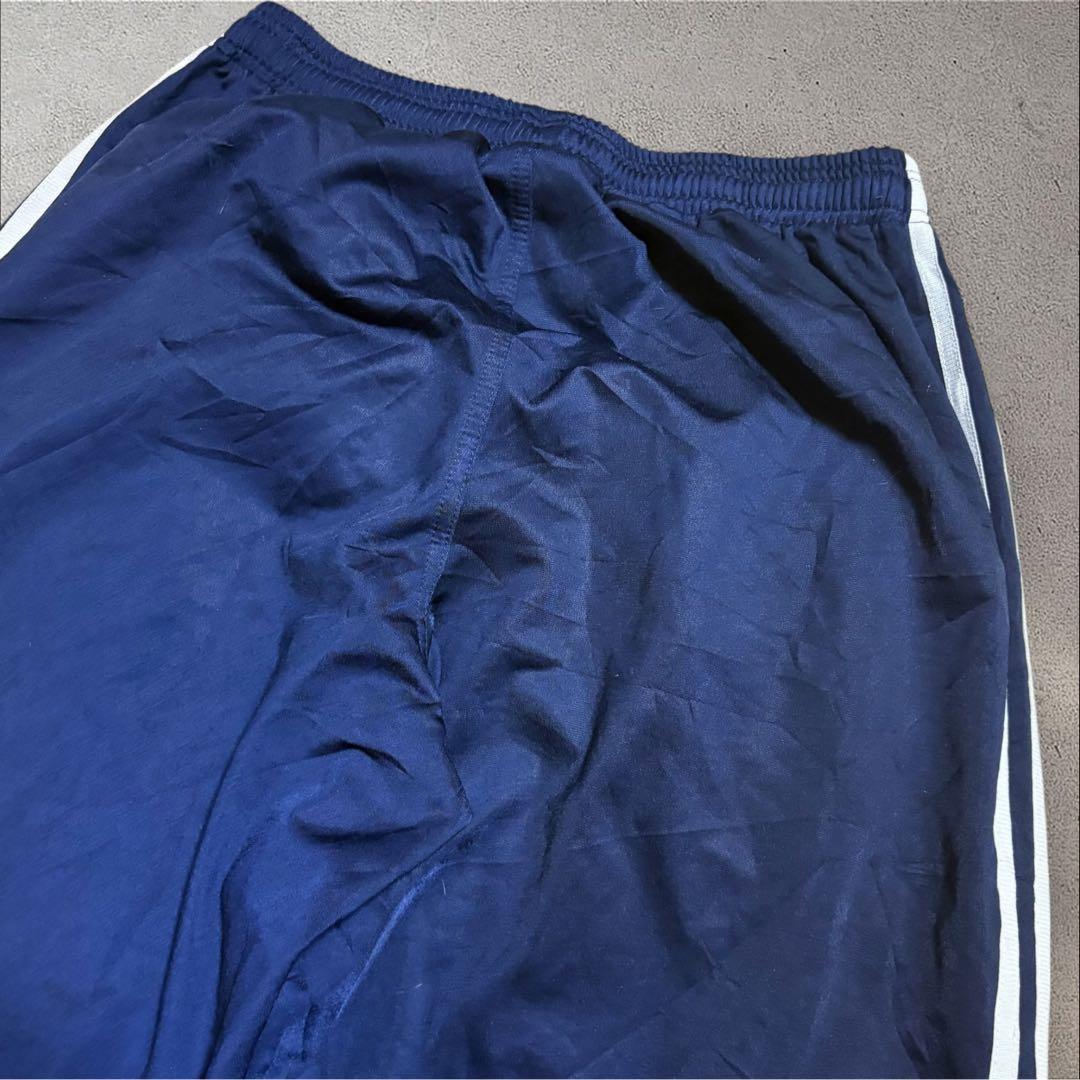 【N79】90s adidas トラックパンツトレフォイル刺繍ロゴ紺ヴィンテージ