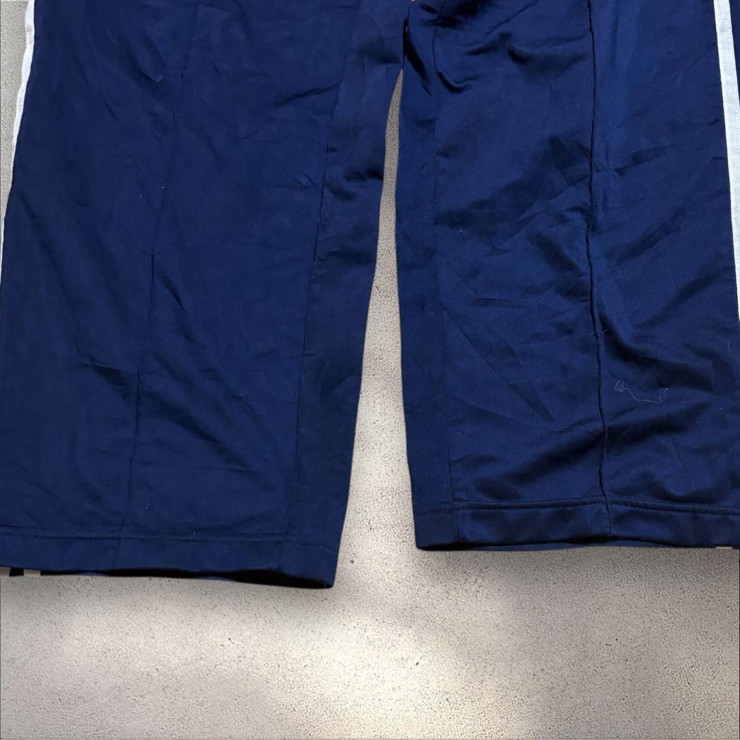 【N79】90s adidas トラックパンツトレフォイル刺繍ロゴ紺ヴィンテージ