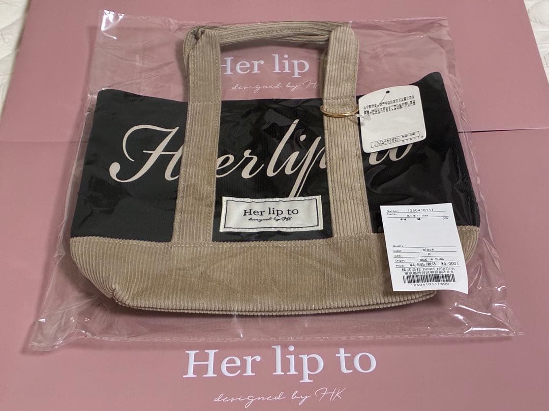 ハーリップトゥ HLT mini tote 新宿ルミネ限定トートバッグblack