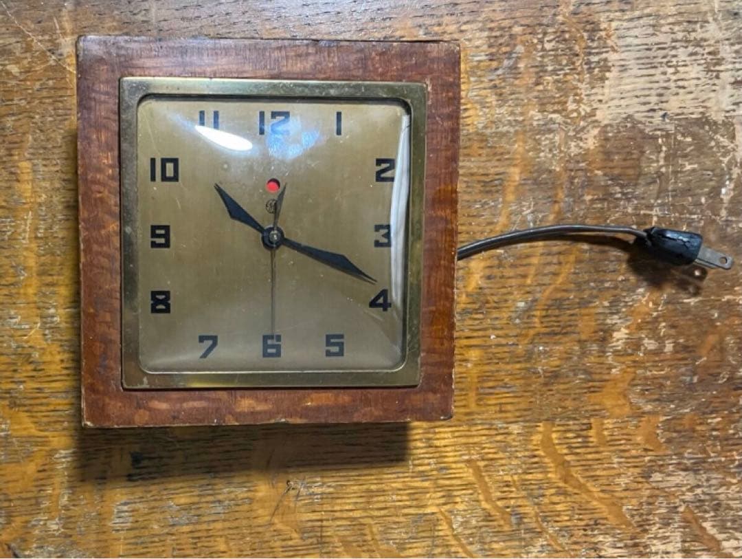 USA アンティーク　デスク　クロック　時計　ビンテージ インダストリアル