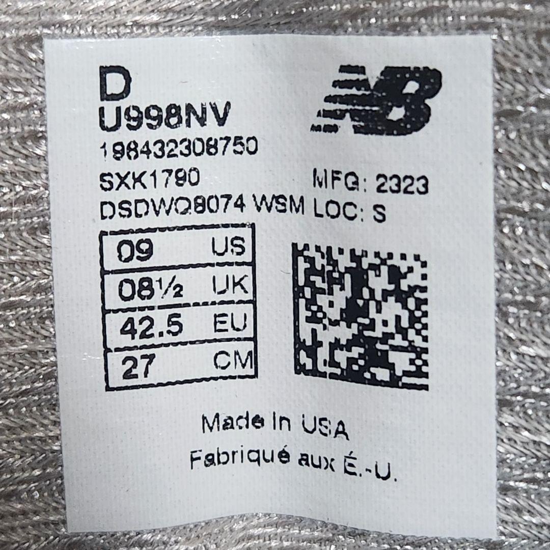 【未使用✨️27㎝】New Balance U998NV ネイビー USA製