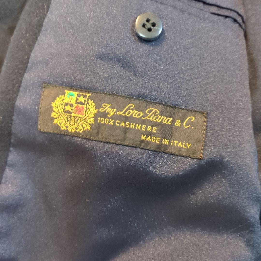 【極美品】ロロピアーナ 最高級カシミヤ100 ステンカラーコート ネイビー XL