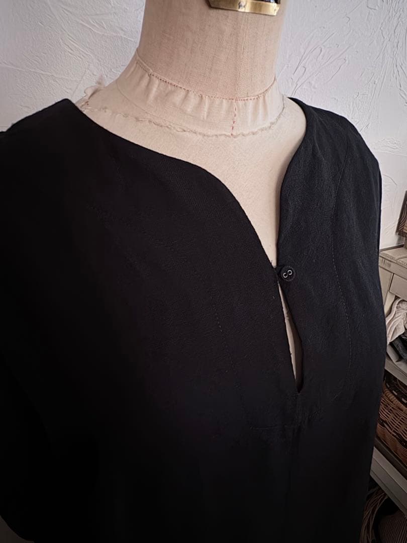 かぐれ　ウールリネンカフタンワンピース　美品