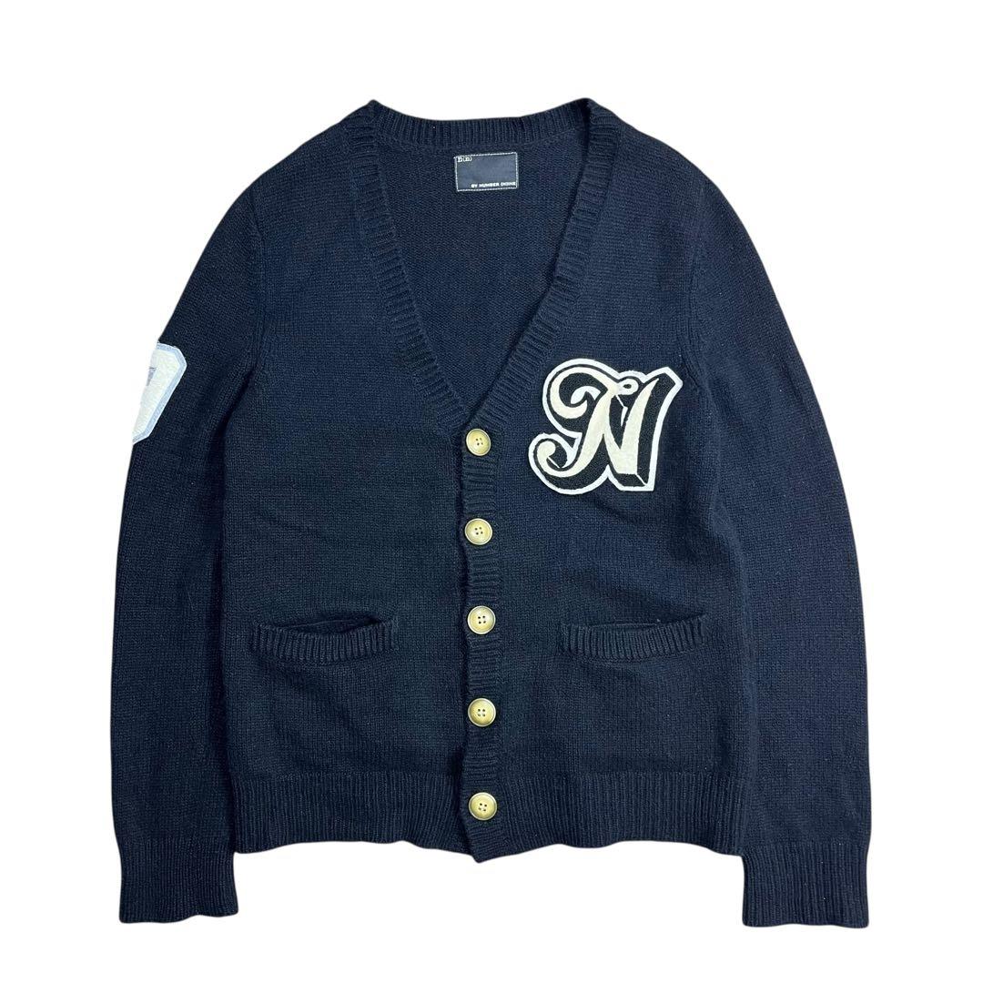 NUMBER (N)INE ワッペン カーディガン ウール ブラック 2