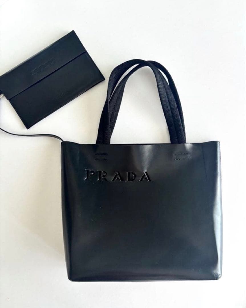 プラダ　PRADA 本革　トートバッグ　ポーチ付き