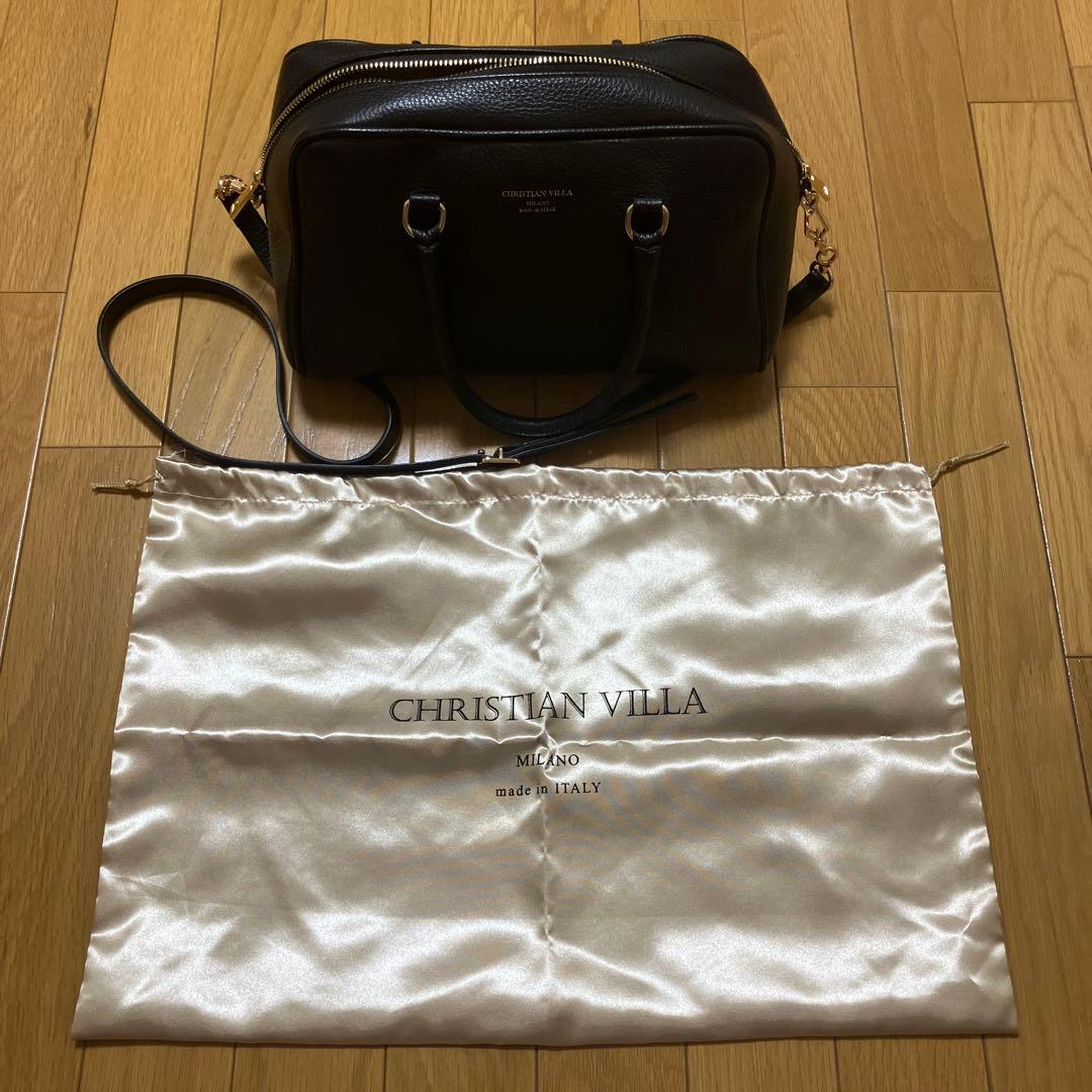 美品【CHRISTIAN VILLAクリスチャン ヴィラ】2WAYボストンバッグ