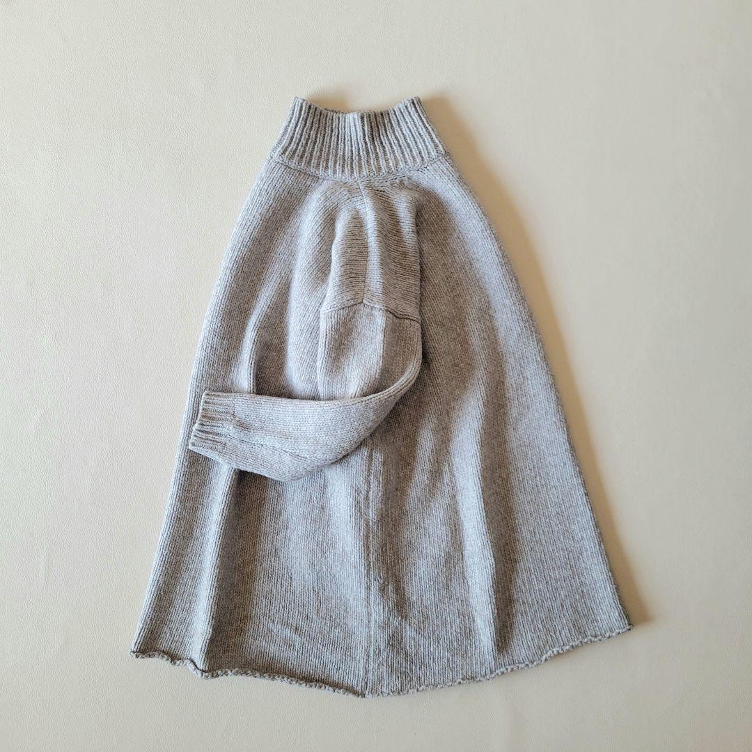 美品【evam eva】ウールヤクタートルニット チュニック ハイネック ワイド