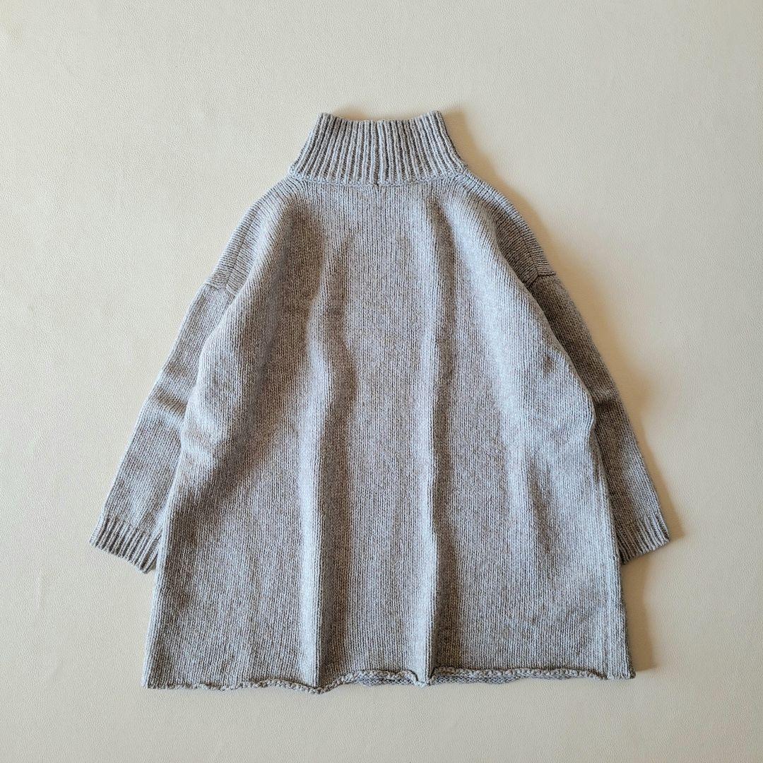 美品【evam eva】ウールヤクタートルニット チュニック ハイネック ワイド