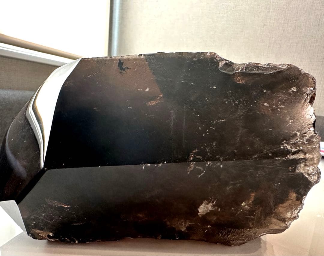 モリオン　黒水晶　1.9キロ　幸運　ルチル　虹入り　針入り