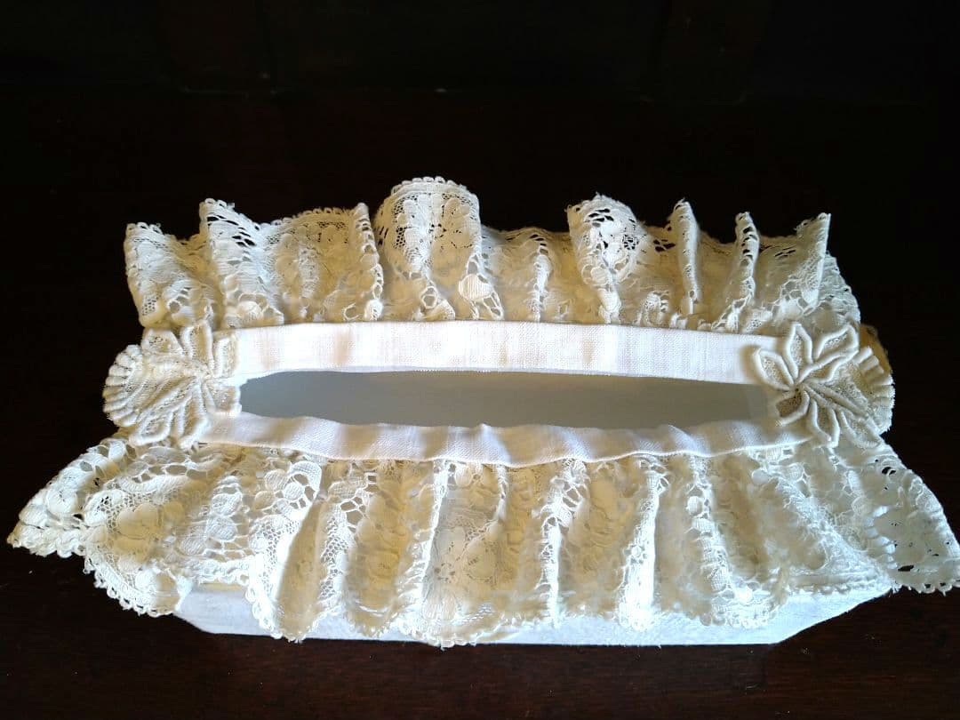 〜Sold〜★フランスアンティーク★ラッフルデザイン★ティッシュケース★