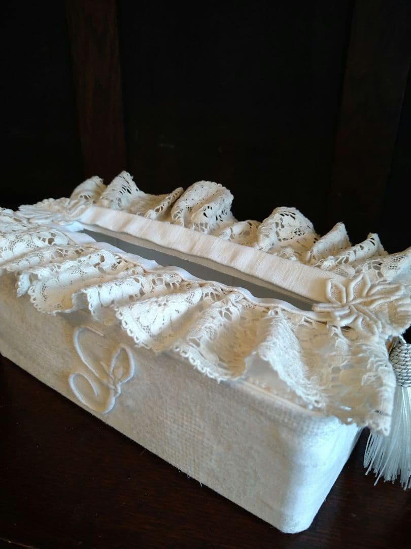 〜Sold〜★フランスアンティーク★ラッフルデザイン★ティッシュケース★