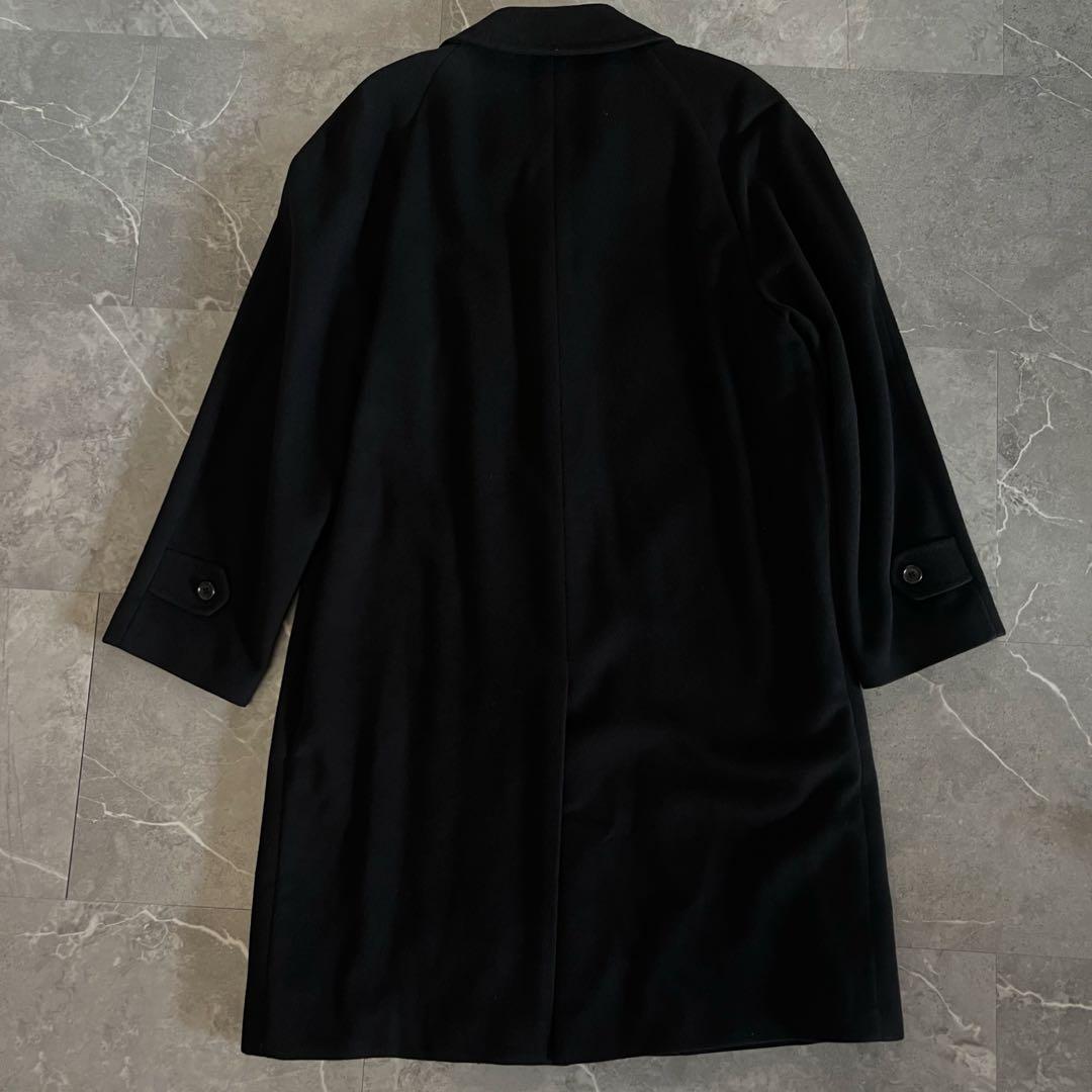 美品　高級カシミヤ100％　ロングコート ステンカラーコート 濃紺　ネイビー