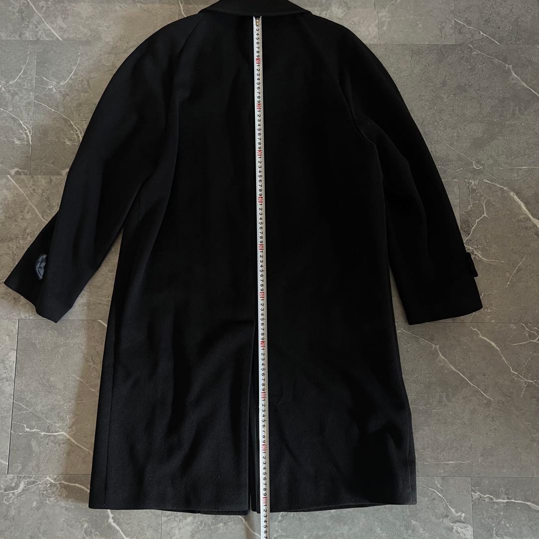 美品　高級カシミヤ100％　ロングコート ステンカラーコート 濃紺　ネイビー