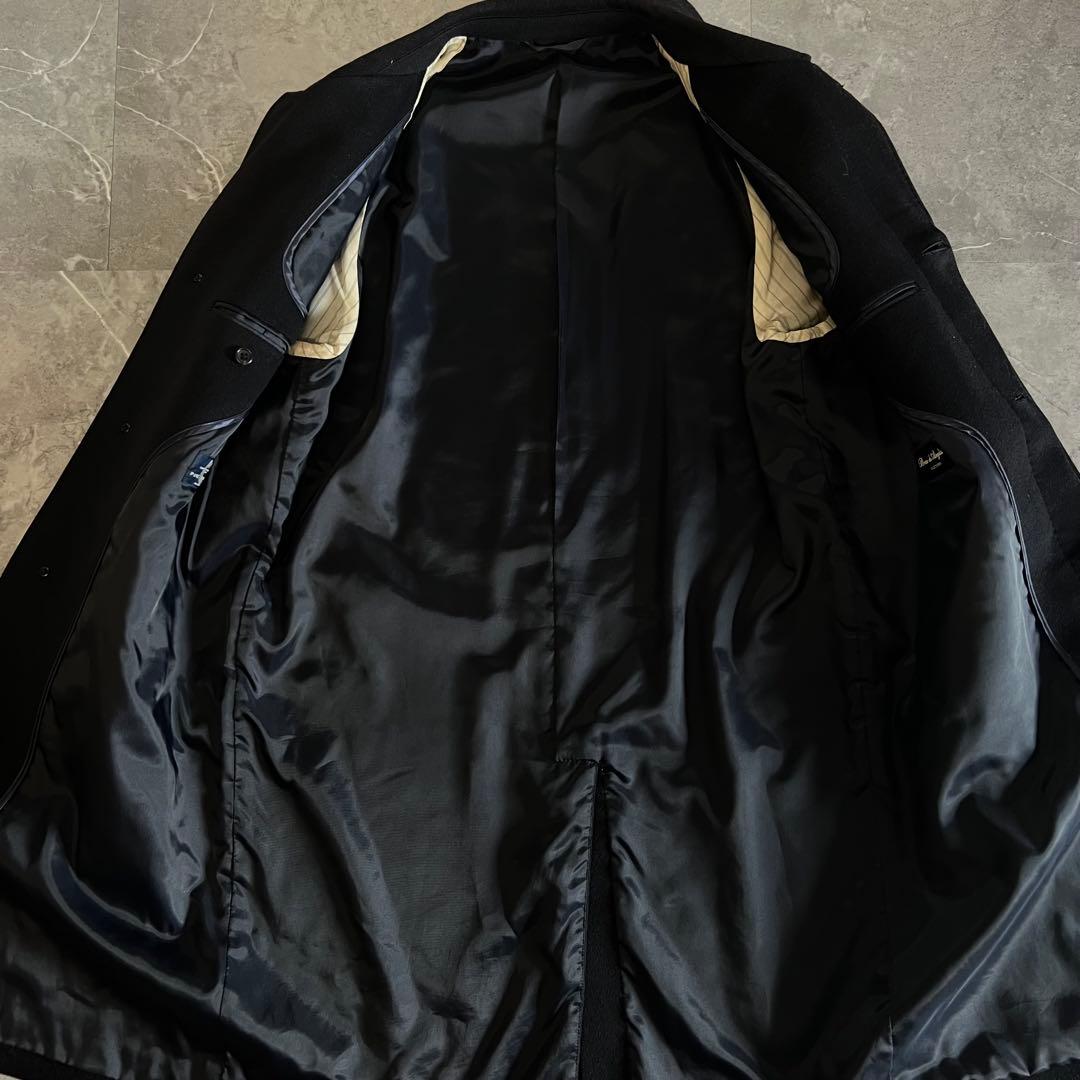 美品　高級カシミヤ100％　ロングコート ステンカラーコート 濃紺　ネイビー