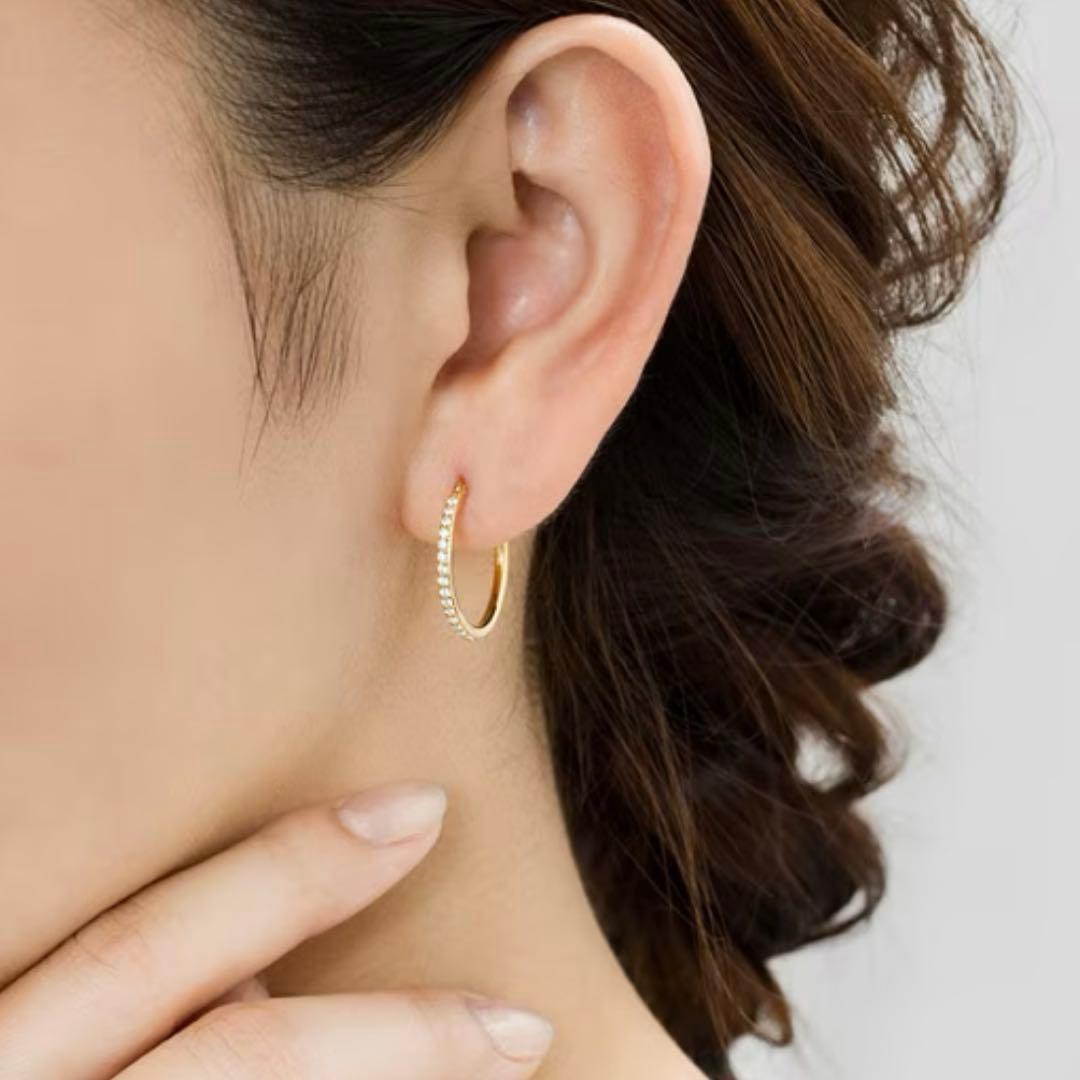 【本日までの値下げ】 4℃ シルバーピアス（フープピアス）