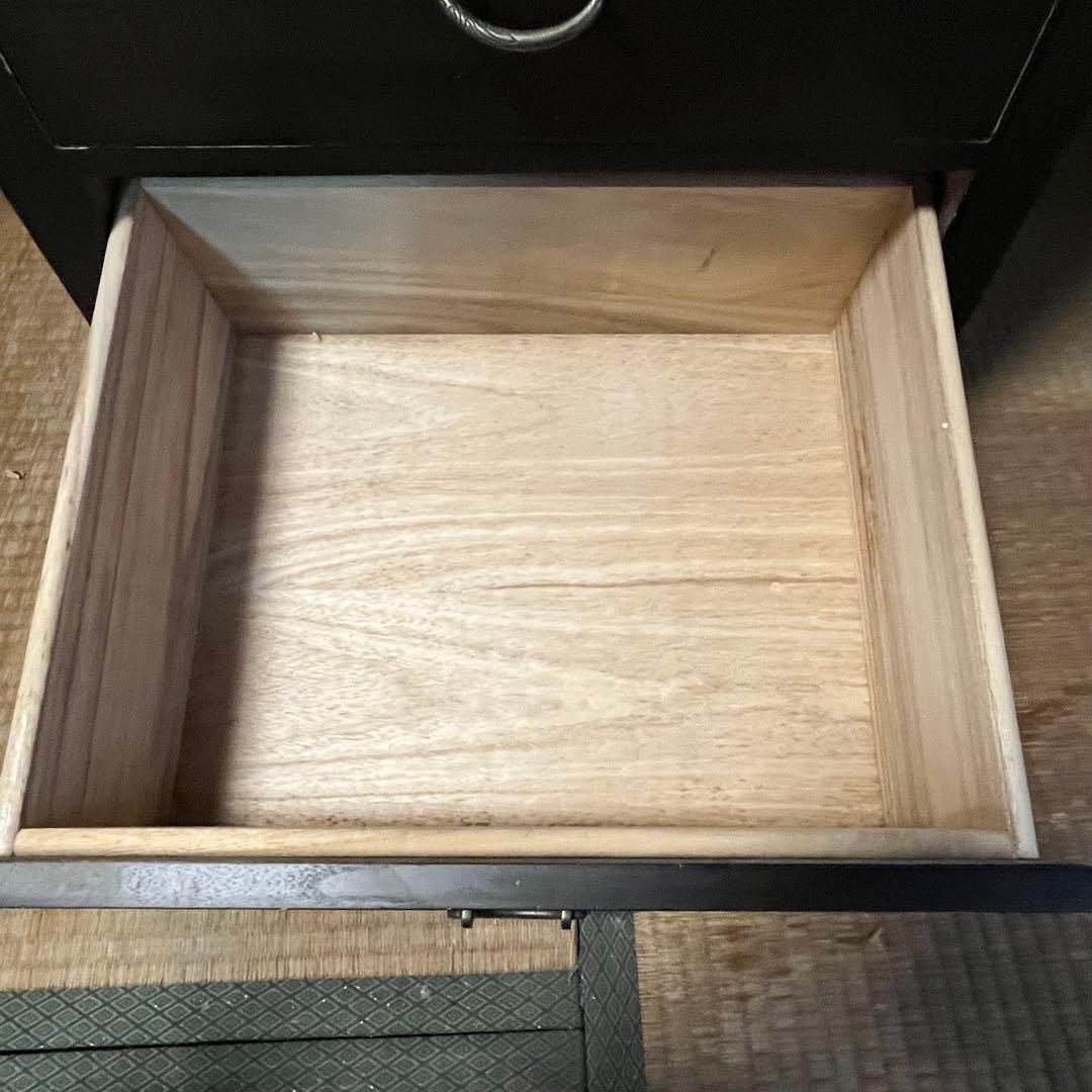 和箪笥 小箪笥 黒塗り 木製チェスト 6段 収納家具