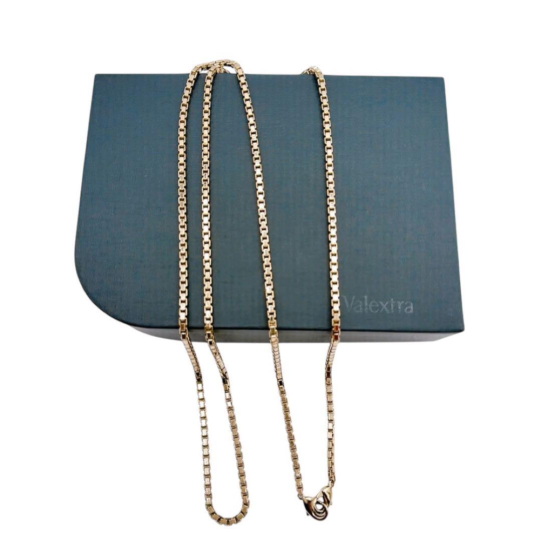 【希少/美品】ヴァレクストラ ロング ネックレス スクエア チェーン ゴールド系