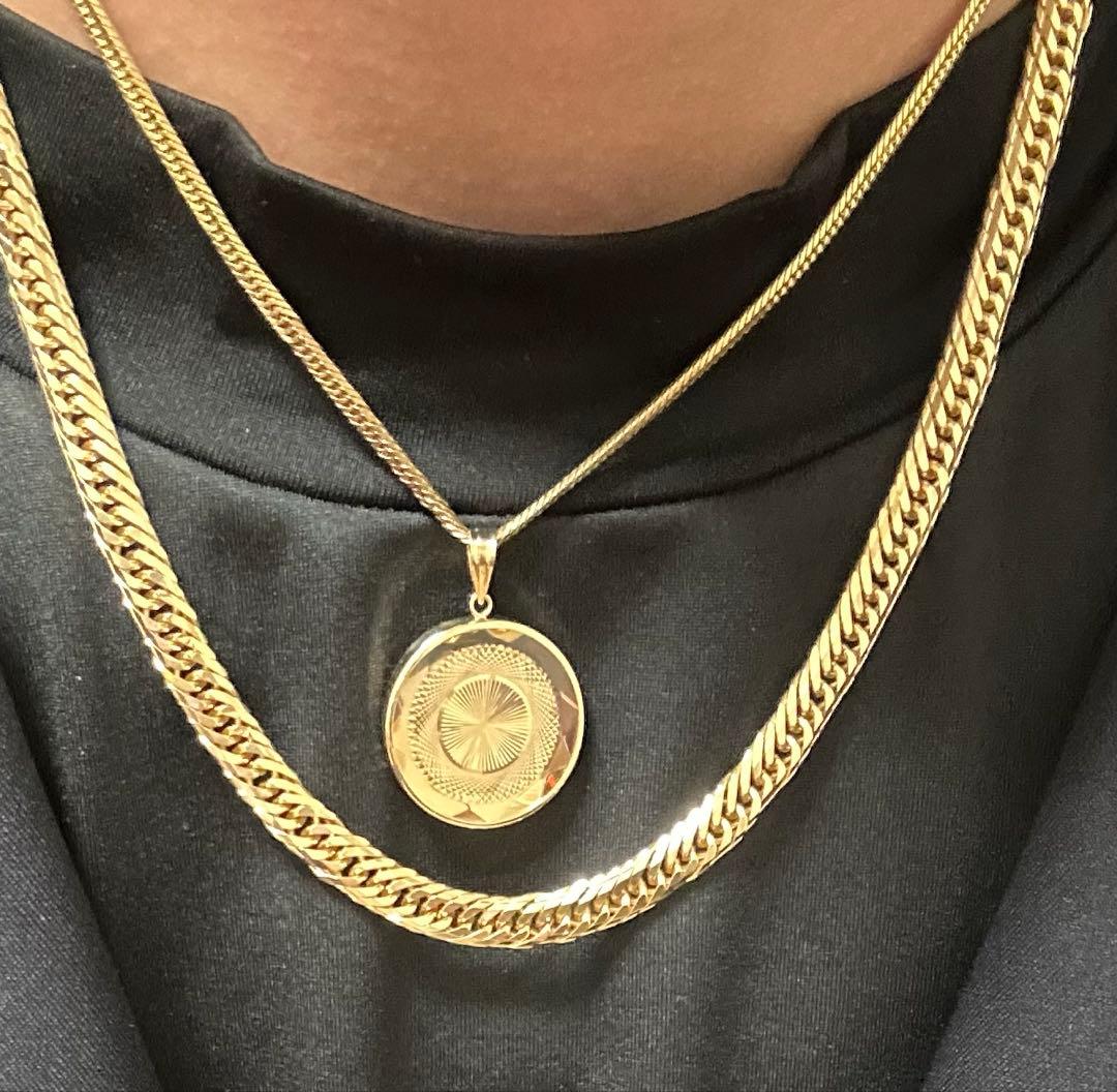 k18 ネックレストップ　ペンダントトップ　ガラス付き　喜平　新品　即日発送