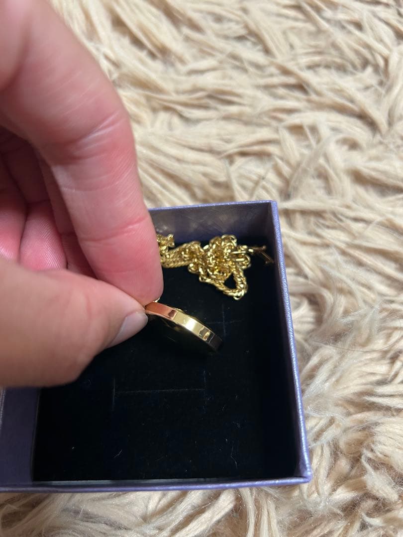 k18 ネックレストップ　ペンダントトップ　ガラス付き　喜平　新品　即日発送