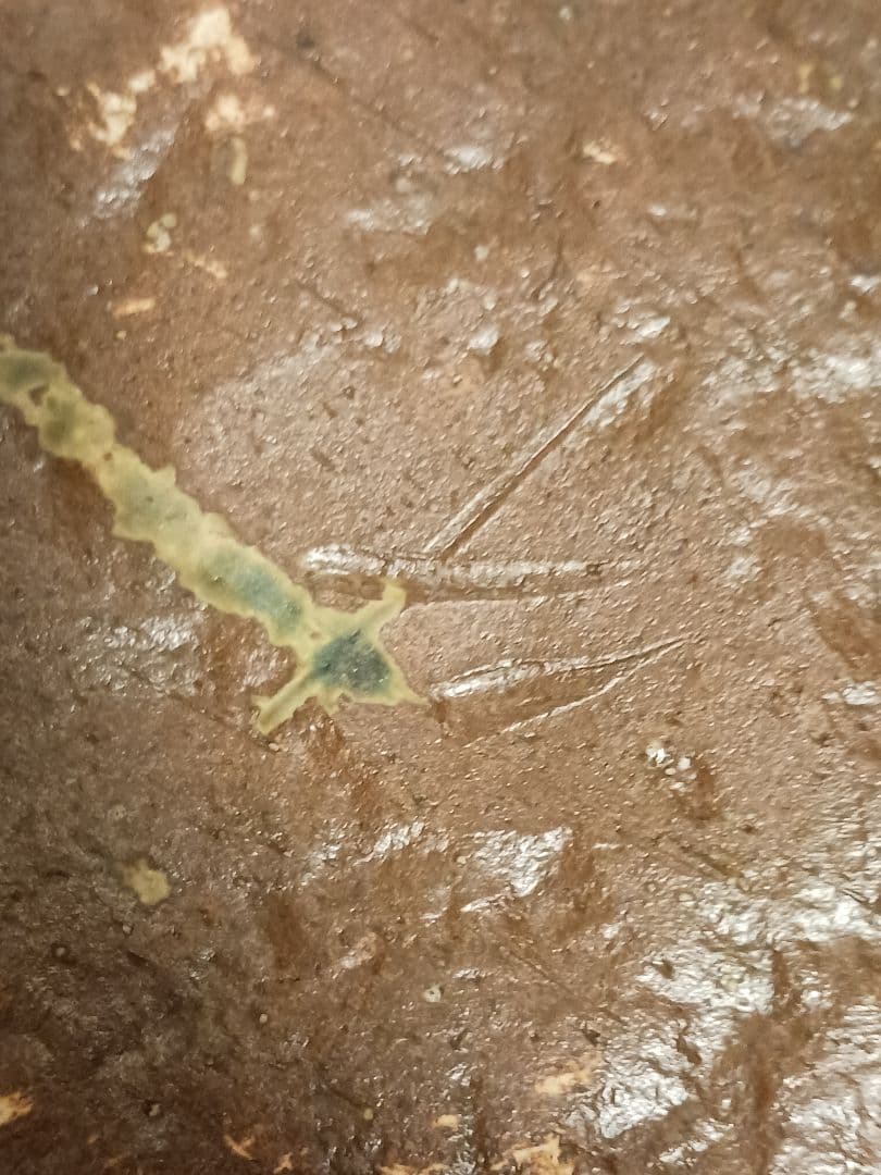 織部焼　丸皿　佐藤和次　27cm