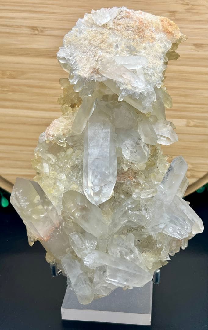 レア★天然水晶クラスターオンクラスター　高品質　ヒマラヤ産　アズライト共生