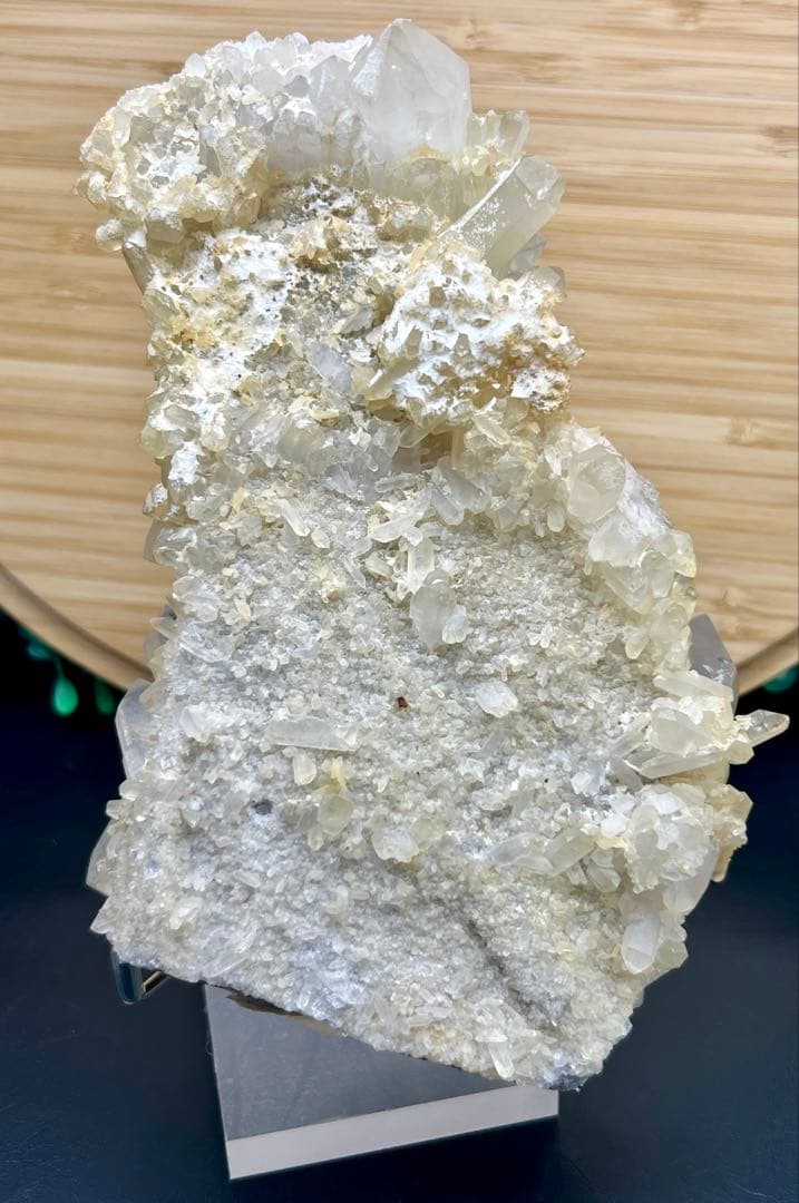 レア★天然水晶クラスターオンクラスター　高品質　ヒマラヤ産　アズライト共生