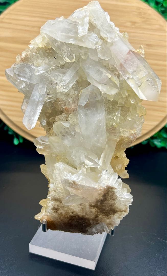 レア★天然水晶クラスターオンクラスター　高品質　ヒマラヤ産　アズライト共生