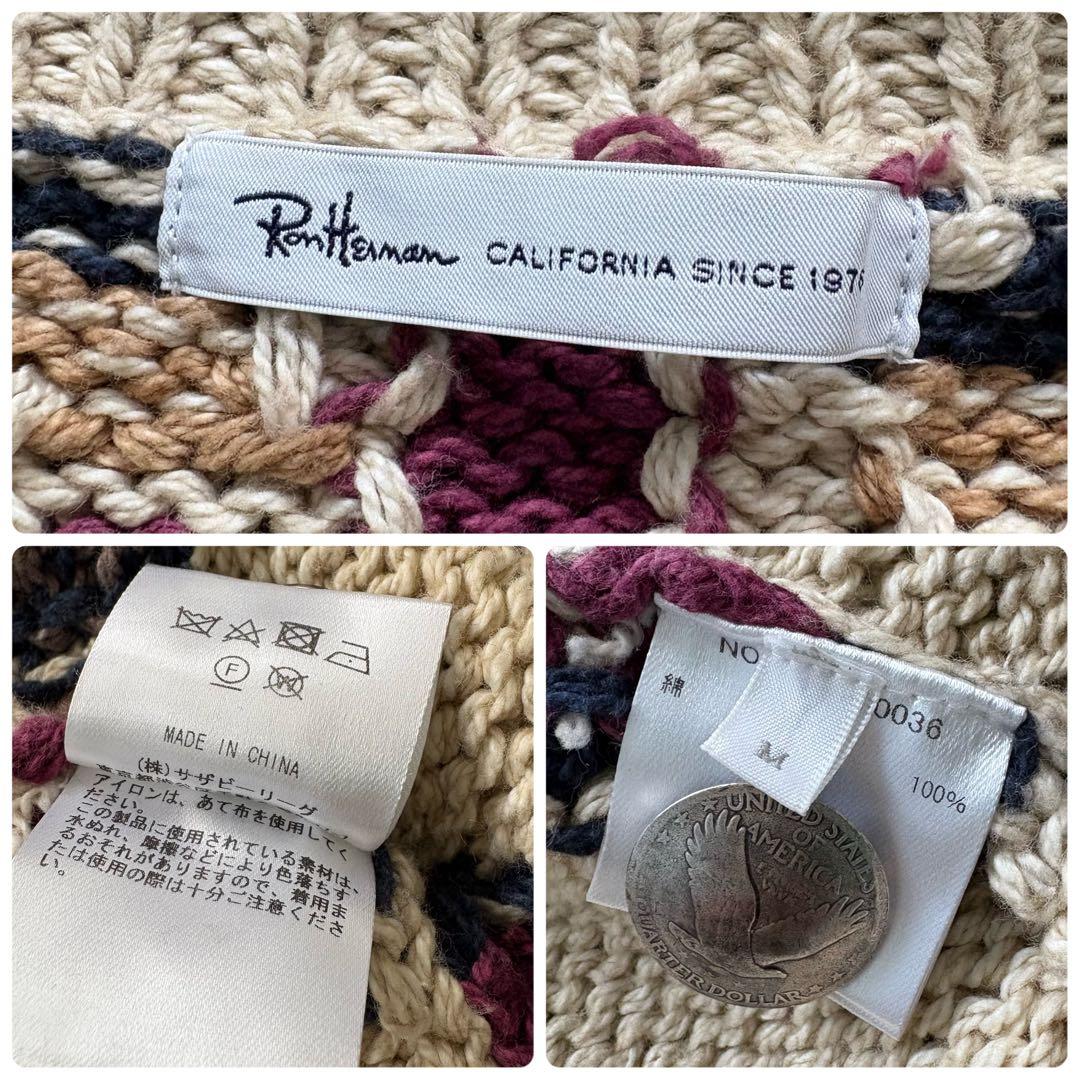 【Ron Herman】ロンハーマン ネイティヴ柄 カーディガン コンチョボタン